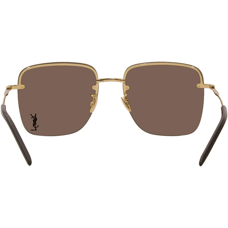 Saint Laurent Mirrored Brown Square Ladies Sunglasses SL 312