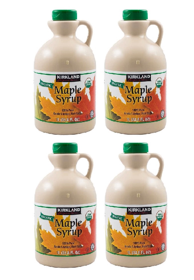 Kirkland Signature Organic Pure Maple Syrup, 33.8 oz 4PK