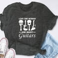 thumbnail image 5 of EcoLoom Love One Woman Many Guitars Guitarist Men Short Sleeve Unisex T Shirt Black-S, 5 of 6