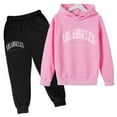 thumbnail image 3 of Teen Boys Girls Sweatsuit Set 2 Piece Long Sleeve Letter Graphic Basic Hoodie and Jogger Sweatpants Warm Fall Winter Clothes Little Boy Clothes 13-14 Years, 3 of 4