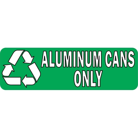10in x 3in Aluminum Cans Only Recycling Magnet Magnetic Vinyl  Signs