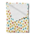 thumbnail image 2 of Polka Dot Soft Flannel Fleece Throw Blanket, Colorful Brush Ink Art Inspired Smudged Polka Dots Pattern on White Background, Cozy Plush for Indoor and Outdoor Use, 50" x 60", Multicolor, by Ambesonne, 2 of 5