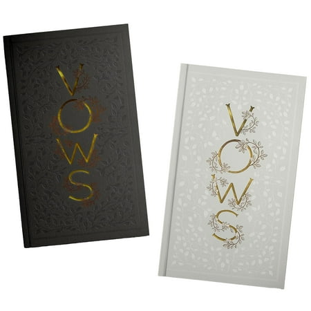 Paige Tate & Co. Our Wedding Vows - 2 Journals, Set Of Linen Cover Books, Foil Accents & Hand-Drawn Illustration, Acid-Free Archival Paper, Flat-Lay