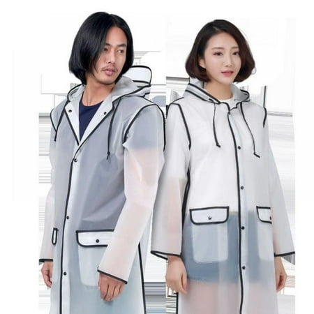 

TINKER Transparent Raincoat for Men Women Fashion Hooded Rain Coat Clear Raincoat Poncho for Traveling Hiking Camping