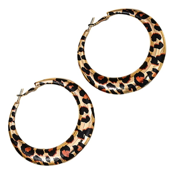 MANNYA Unique Leopards Print Earrings Statement Geometric Leopards Earrings Unique Ear Rings Accessory for Modern Women