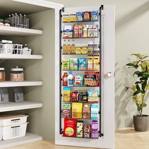 Yeabett 8-Tier Over the Door Pantry Organizer, Black