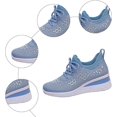 thumbnail image 4 of Fashion Rhinestone Sneakers for Women's - 2026 Casual Mesh Slip On Walking Shoes Breathable Glitter Sneaker, 4 of 5