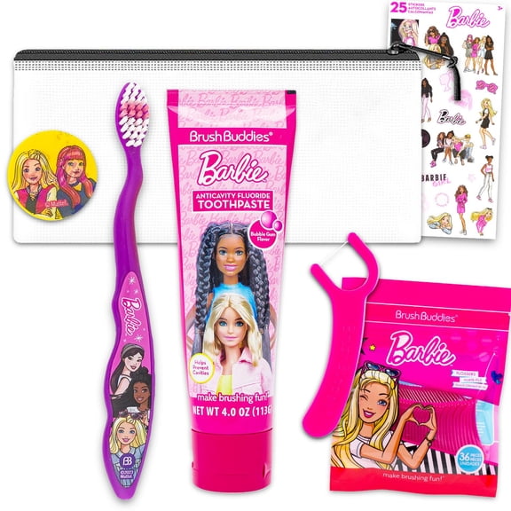 Kit de Cuidado Oral Barbie para Viaje con Cepillo de Dientes y Pasta Dental