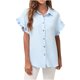 thumbnail image 1 of Moda mujer verano manga corta redondo pulóver sólido Casual blusa Tops Fridja  ghk3585, 1 of 4