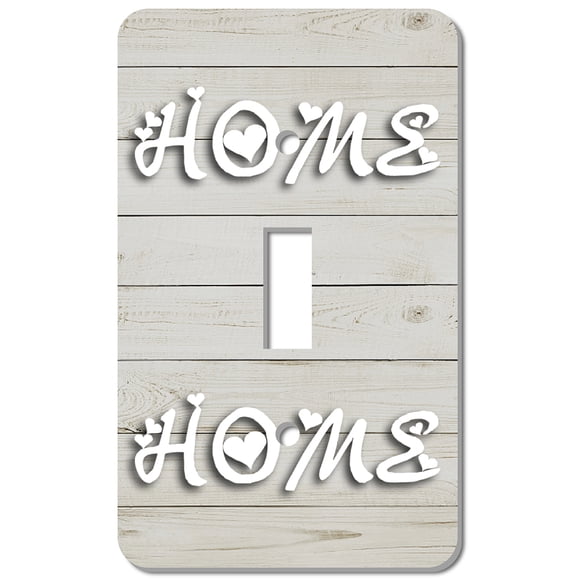2Pcs Acrylic Light Switch Plate Outlet Covers with Iron Screws Wall Switch Plates Decoration Rectangle Word HOME 115x70mm Hole: 5mm & 25x10mm