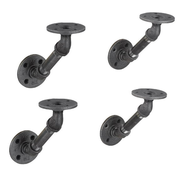 1/2 In X 4 In Double Flange Angled  Bracket Kit, 4 Pack