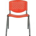 thumbnail image 6 of WYDK Home and Office Orange Plastic Stack Chair with Perforated Back - Guest Chair, 6 of 11