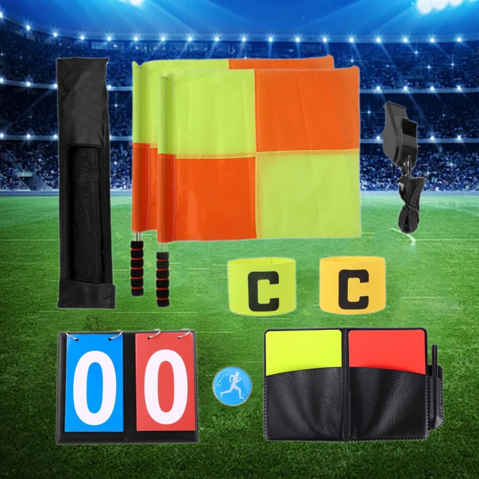QccHieUs Soccer Referee Kit Accessories Portable Compact Foam Handle Whistle Professional