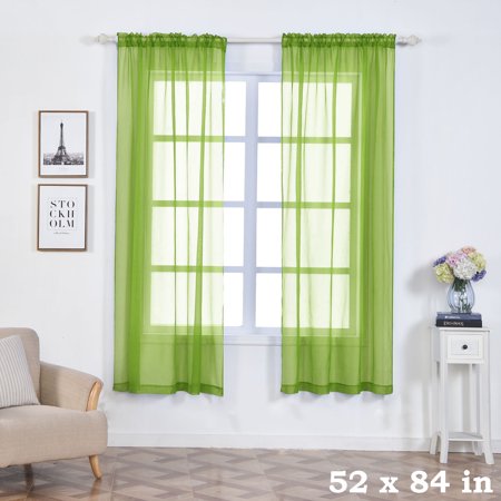 Balsacircle 2 Pcs 52 X 84 Inch Sheer Organza Curtains Drapes