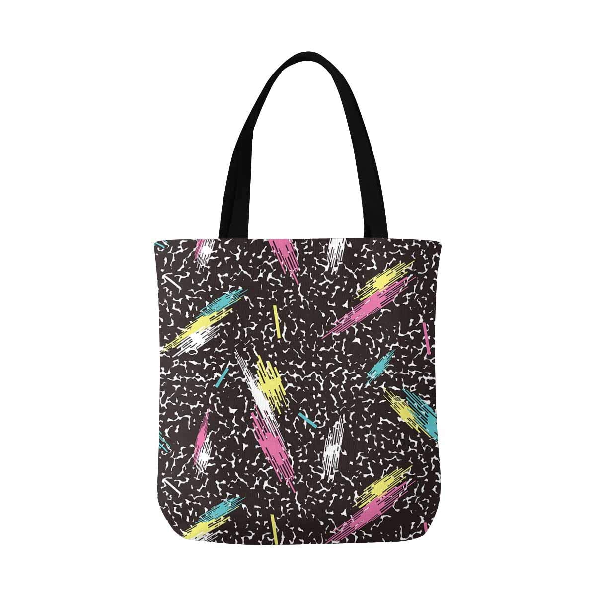 ASHLEIGH Seamless Memphis Dots Pattern in Abstract 90s Style Canvas Tote Bag Resuable Grocery ...