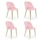 thumbnail image 1 of Sillas de Comedor de Terciopelo con Patas de Acero Acabado Tipo Madera Estilo Moderno - Sillas de Comedor Tapizadas Minimalista con Relleno Suave Set 4 Piezas Rosa, 1 of 5