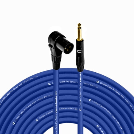 Columber Cable Right Angle XLR Male to 1/4" TS Male Pro Microphone Connector