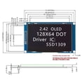 thumbnail image 3 of Thin 2.42Inch Display Module SPI/IIC Interfaces Emitting Technology High Resolution Graphics, 3 of 9