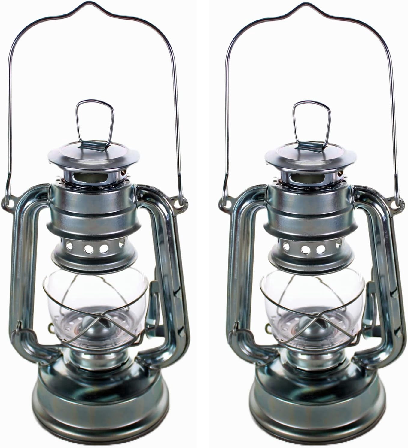 Lot of 30 - 8 Inch Silver Hurricane Kerosene Oil Lantern Hanging Light / Lamp
