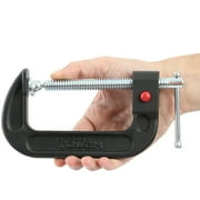 Hyper Tough Quick Release 4-Inch C-Clamp with Steel Swivel and Cast Iron Frame