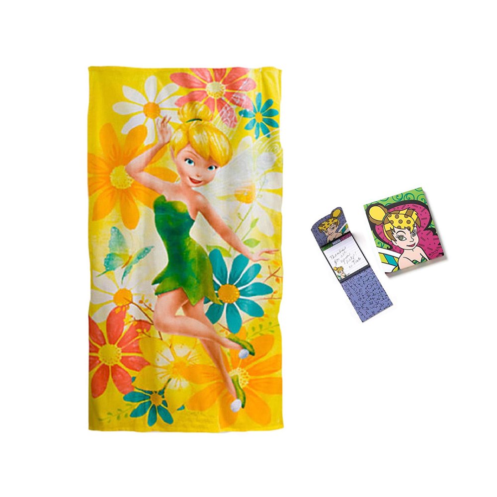 Tinker Bell Beach Towel and Note Pad 2 Piece Gift Set