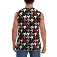 thumbnail image 4 of Haiem Men's Houndstooth Green Red Print Tank Tops Summer Sleeveless Cut Off Workout T-Shirts Fitness Vest Athletic Undershirts-3X-Large, 4 of 8