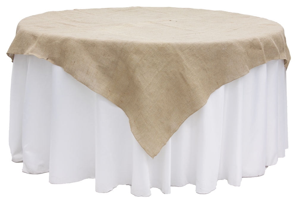 Burlap 72 Square Table Overlay Topper, Burlap Overlays For Round Tables