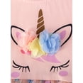 thumbnail image 4 of HWJAD Girls Unicorn Tulle Dresses Toddler Ruffle Sleeve Sparkle Tutu Dress Kids Birthday Party Clothes, 4 of 9