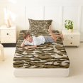 thumbnail image 4 of Erosebridal Boys Girls Brown Camouflage Twin Sheet Sets 3pcs,Teens Abstract Geometric Camo Bedding, 4 of 5