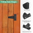 thumbnail image 2 of Uxcell 12-Pack Iron T-Strap Shed Door Hinges, 2 Inch Tee Hinge Wrought Hardware with Screws for Yard Barn Door [Black], 2 of 6