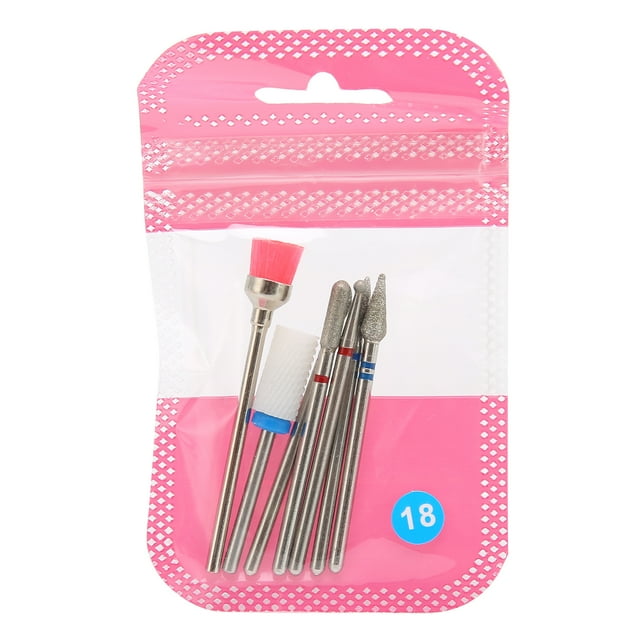 Oubit Perceuse à Ongles Acrylique, 7 Pcs Perceuse à Ongles Tête de Broyage Fonctionnement Fluide