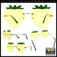thumbnail image 3 of Womens Funky Strawberry Heart Shape Rimless Lolita Metal Frame Sunglasses Gold - Yellow, 3 of 8