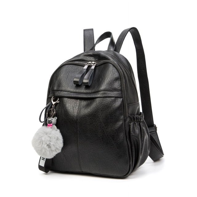 Mochila de cuero para mujer, estilo moderno, combinable, informal, de gran capacidad, de cuero suave, para viaje