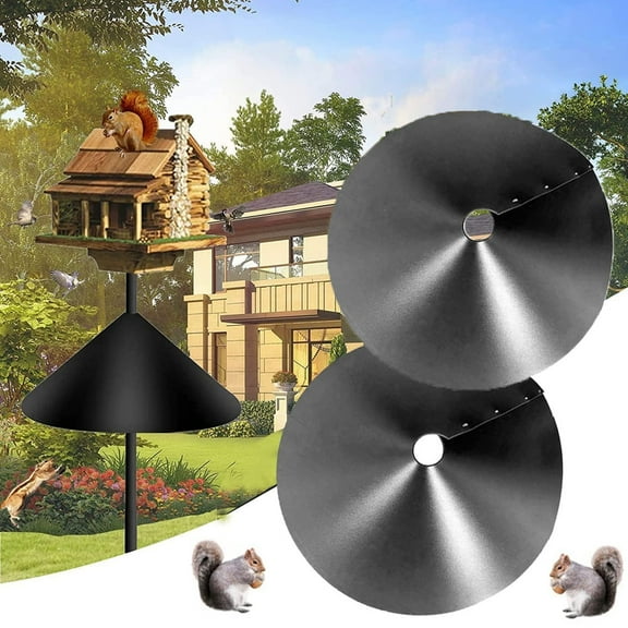 ZDWQFA Squirrel Protection 12" Wrap-Around Bird Feeder Baffle (2 Pack)