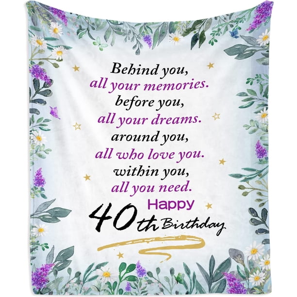 LHSHID Mubpean 40th Birthday Gifts Women Blanket 40th Birthday Gift Ideas 40 Year Old Birthday Gifts for Women 40 Birthday Gifts for Women Gifts for Women Turning 40 40th Party Decor Blankets 30x40in