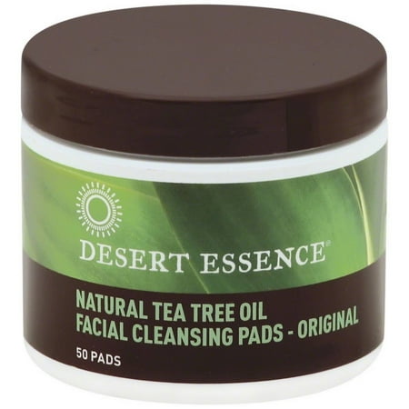 3 Pack - Desert Essence Facial Cleansing Pads, Natural Tea Tree Oil 50