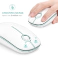 thumbnail image 5 of VIVEFOX Wireless Mouse for Laptop, 2.4G Ultra Thin Silent Mouse, with USB Nano Receiver Portable Mobile Optical Cordless Mouse for Laptop, PC, Computer, Mac(Green and White), 5 of 7