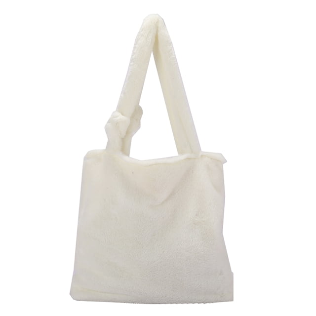 Guardurnaity Bolso pequeño de felpa con estilo para mujer, bolsos de moda Retro ligeros organizados a la moda Bolsas de mensajero y de hombro blanco