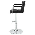 thumbnail image 6 of DUOSONG Black And Chrome Adjustable Bar Stool With Arms Black Faux Leather Furniture Dining Furniture Seating for Dining, 6 of 9