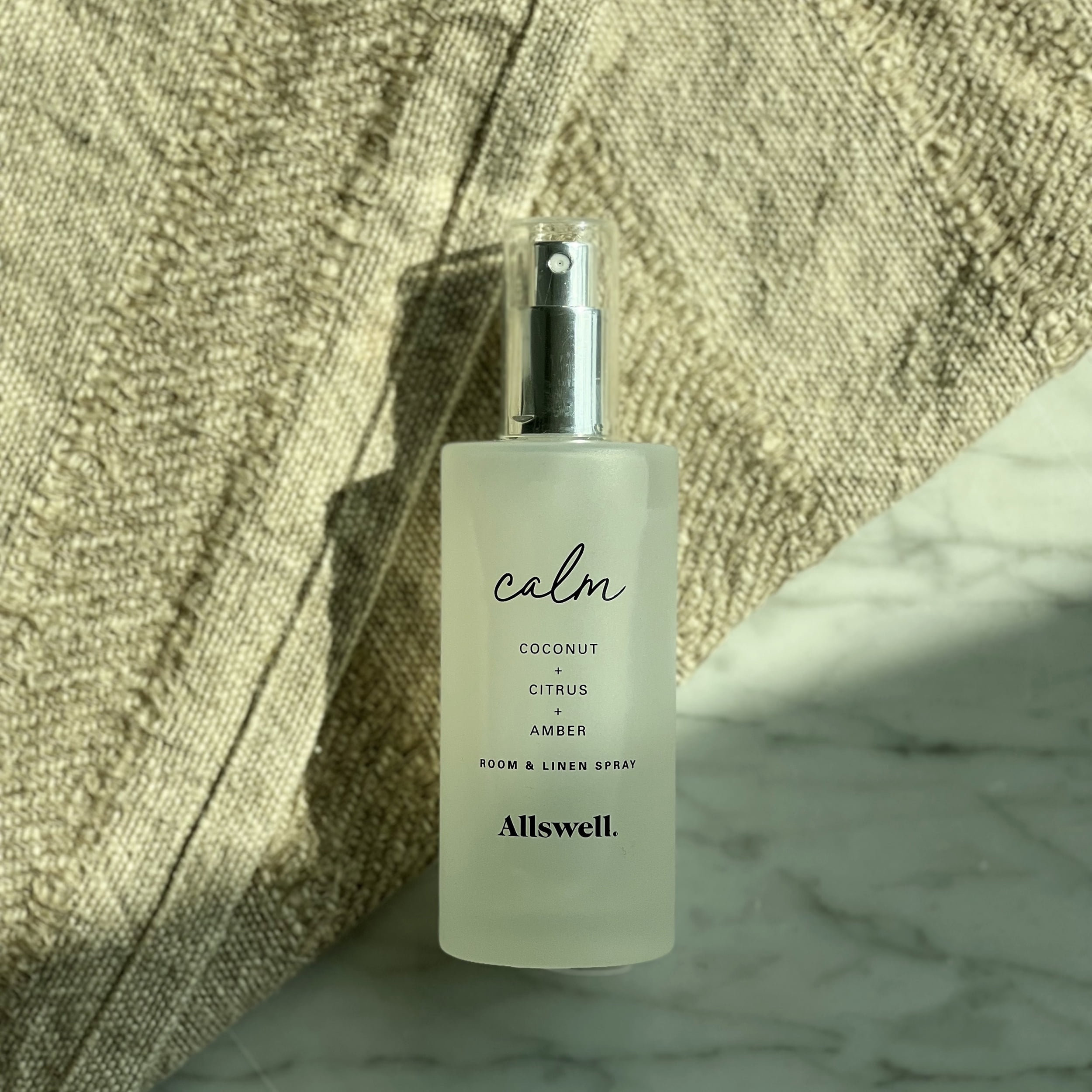 Allswell Calm (Coconut + Citrus + Amber) Scented Room and Linen Spray 3.4 Fl Oz (100mL).