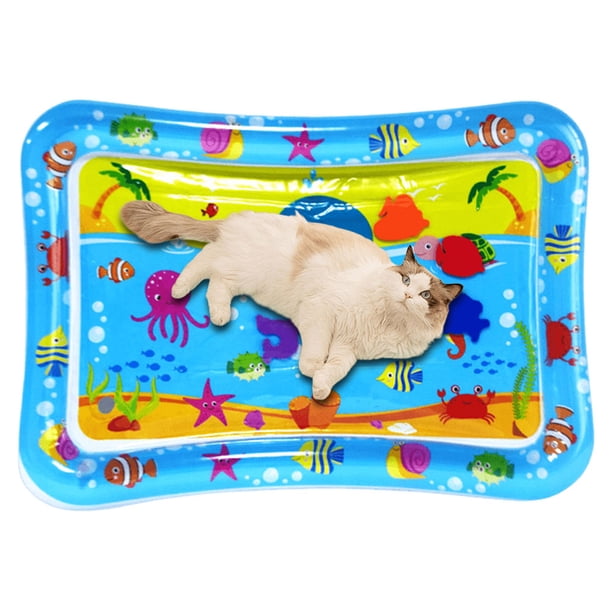Almohadilla Inflable para Palmaditas Pez Marino PVC Arrastrándose Almohadilla para Gatos Inducción Juguete Interactivo para Gatos (F) Ballena Cuadrada