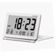 thumbnail image 2 of Pequeño reloj despertador de viaje, reloj despertador digital silencioso con pantalla LCD grande, reloj despertador electrónico con visualización de fecha y temperatura, 2 of 5