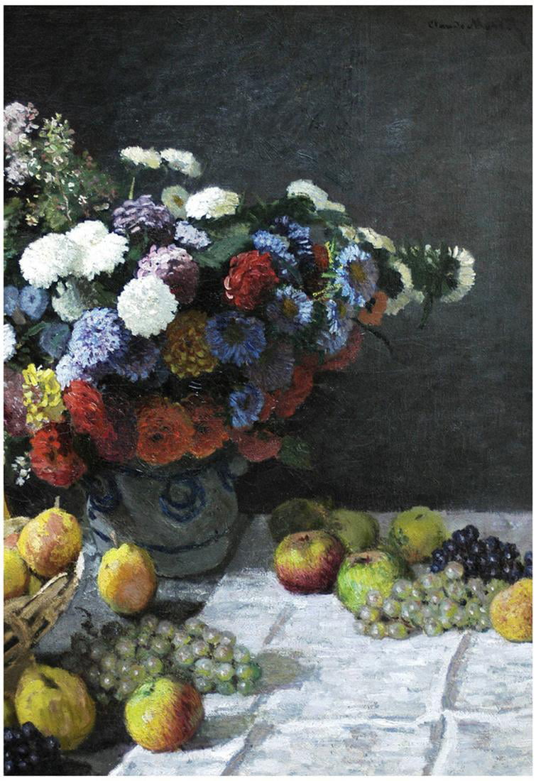 Bunch of Colorful Flower With Fruit Still Life Wall Decor Art Print Poster 16x20 