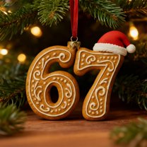 JLFNYA 67 Ornament for Christmas, Christmas 67 Acrylic Ornament, Funny Xmas Holiday Ornament, Christmas Tree Decorations, Xmas Holiday Home Decor, Christmas 67 Wrapping Paper Birthday Gifts