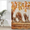 thumbnail image 2 of Welcome Fall Squirrel Shower Curtains for Bathroom Waterproof Fabric Bath Curtains Decor Bath Tub Curtain Thanksgiving Botanical Rustic Decorative Shower Curtain Sets with 12 Hooks, 72x72 Inch, 2 of 6