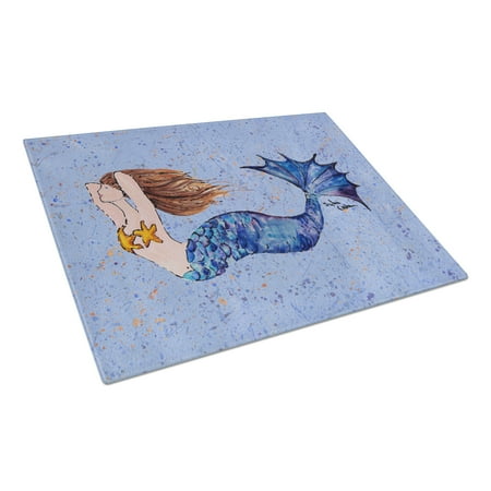 

Carolines Treasures 8337LCB Mermaid Glass Cutting Board Large 12H x 16W multicolor
