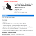 thumbnail image 2 of Front Brake Pad Set - Compatible with 1993 - 1998 Jeep Grand Cherokee 1994 1995 1996 1997, 2 of 2