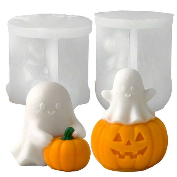 Halloween Silicone Mold Pumpkin Ghost Aromatherapy Candle Silicone Mold DIY Halloween Pumpkin Ghost Decoration Gypsum Mold for Home Crafts Decoration