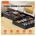 thumbnail image 2 of Under Bed Shoe Storage Organizer - 32 Compartments, Set of 2 - Large Capacity Foldable Shoe Rack with Clear Window, Breathable Non-Woven Fabric, Black, 2 of 7
