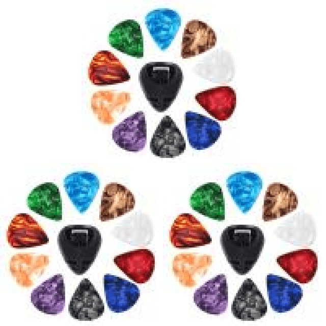 Juego de púas para guitarra de celuloide y soporte para púas accesorios para guitarra (071 mm) 10 unidades